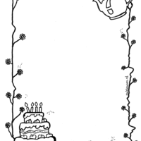 Desenho de Papel de carta de feliz aniversário para colorir
