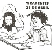 Desenho de Menino estudando sobre Dia de Tiradentes para colorir