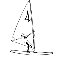 Desenho de Windsurf esporte aquático para colorir