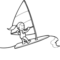 Desenho de Windsurf para colorir