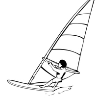 Desenho de Windsurf esporte no mar para colorir
