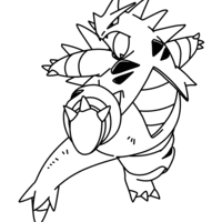 Desenho de Tyranitar Pokemon mega para colorir