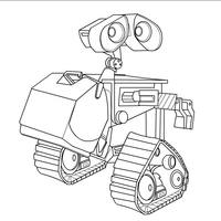 Desenho de Mala nas costas do Wall-e para colorir