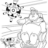 Desenho de Wall-e e amiguinho para colorir