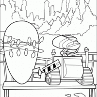 Desenho de Wall-e e ovo de Páscoa para colorir