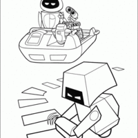 Desenho de Wall-e fazendo faixa de pedestre para colorir