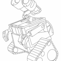 Desenho de Wall-e observando tudo para colorir