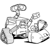Desenho de Wall-e robô para colorir