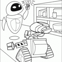 Desenho de Wall-e triste para colorir