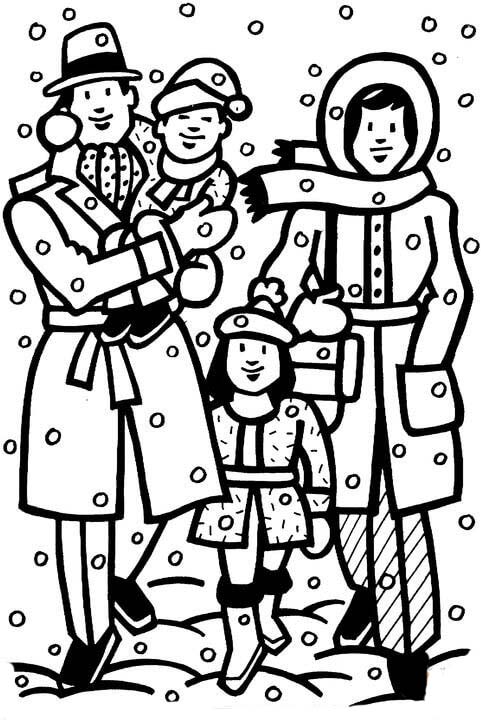Familia bem abrigada para inverno