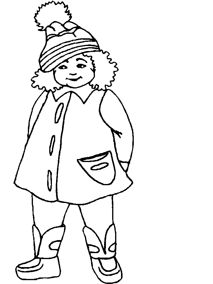 Menininha com touca e roupa de inverno
