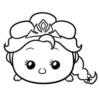 Desenho de Tsum Tsum Elsa Frozen para colorir