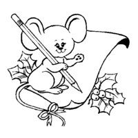 Desenho de Ratinho com lápis para colorir
