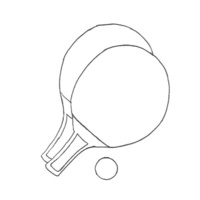 Desenho de Raquete e bola de tênis de mesa para colorir