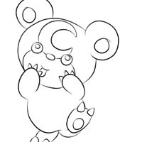 Desenho de Teddiursa pulando para colorir