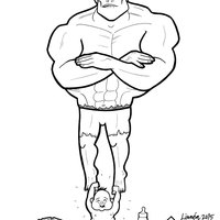 Desenho de Força do filho do Hulk para colorir