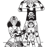 Desenho de Mulan campeã de Roller Derby para colorir