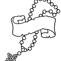 Desenho de Rosário e mensagem para colorir