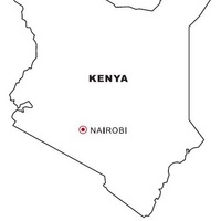 Desenho de Mapa do Quênia para colorir