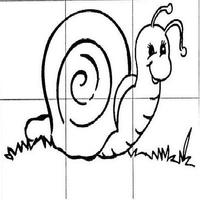 Desenho de Quebra-cabeça de caracol para colorir