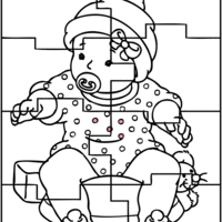 Desenho de Quebra-cabeça de bebê para colorir