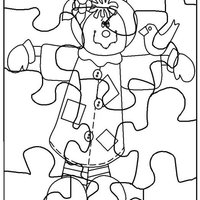 Desenho de Quebra-cabeça de espantalho para colorir