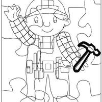 Desenho de Quebra-cabeça de Manny, mãos à obra para colorir
