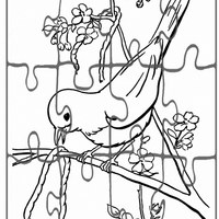 Desenho de Quebra-cabeça de pássaro para colorir