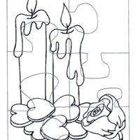 Desenho de Quebra-cabeça de velas para colorir