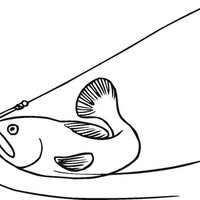 Desenho de Peixe fisgado para colorir