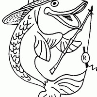 Desenho de Peixe pescador para colorir