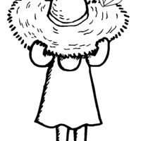 Desenho de Borboleta no chapéu para colorir