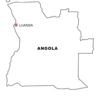 Desenho de Mapa de Angola para colorir