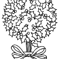 Desenho de Arbusto decorado para colorir