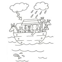 Desenho de Arca de Noé e o dilúvio para colorir