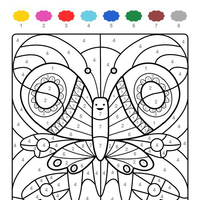 Desenho de Colorir com números - borboleta para colorir