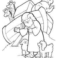Desenho de Passagem bíblica da Arca de Noé para colorir