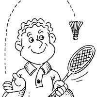 Desenho de Coisas do badminton para colorir