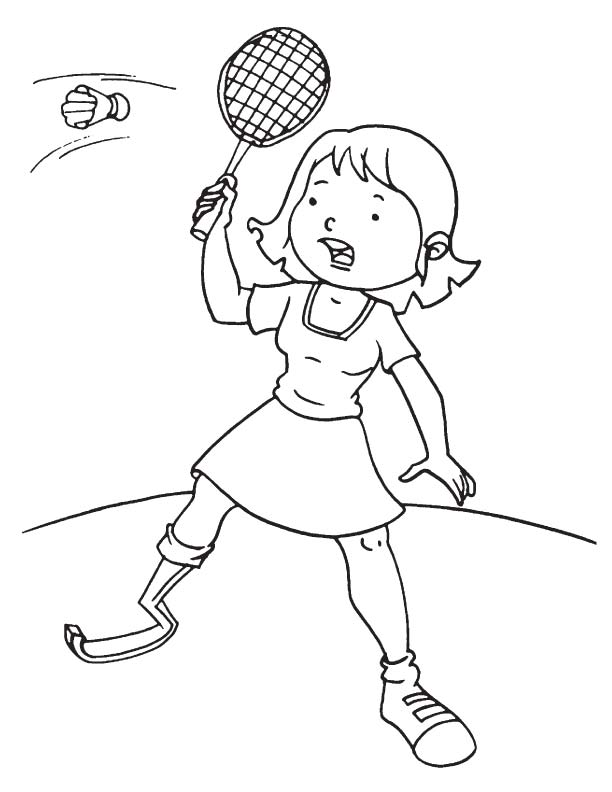 Menina jogando badminton
