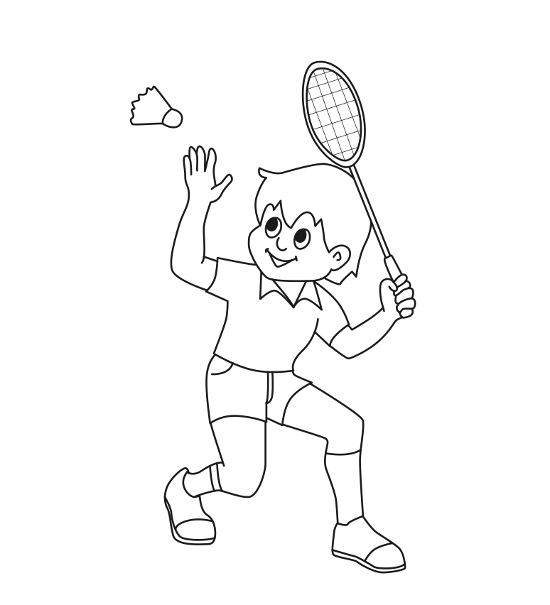 Desenho de Jogo de badminton para colorir - Tudodesenhos