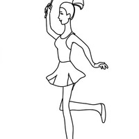 Desenho de Moça jogando badminton para colorir