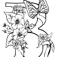 Desenho de Letra b de borboleta para colorir