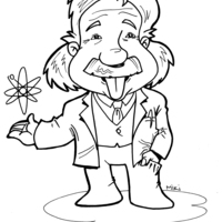 Desenho de Albert Einstein para colorir