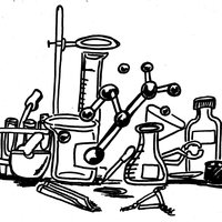 Desenho de Laboratório de química para colorir