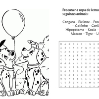 Desenho de Caça-palavras de animais para colorir