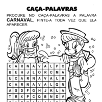 Desenho de Caça-palavras de carnaval para colorir