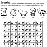 Desenho de Sopa de letras de animais para colorir