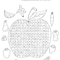 Desenho de Sopa de letras de frutas para colorir