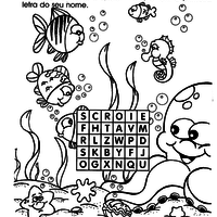 Desenho de Sopa de letras para alfabetização para colorir