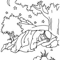 Desenho de Homem dormindo no relento para colorir